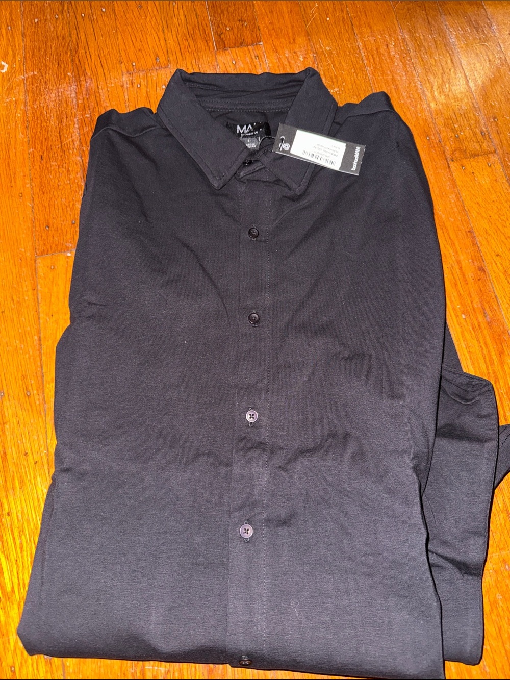 Boohoo Mens Black Casual Button-Down Shirt